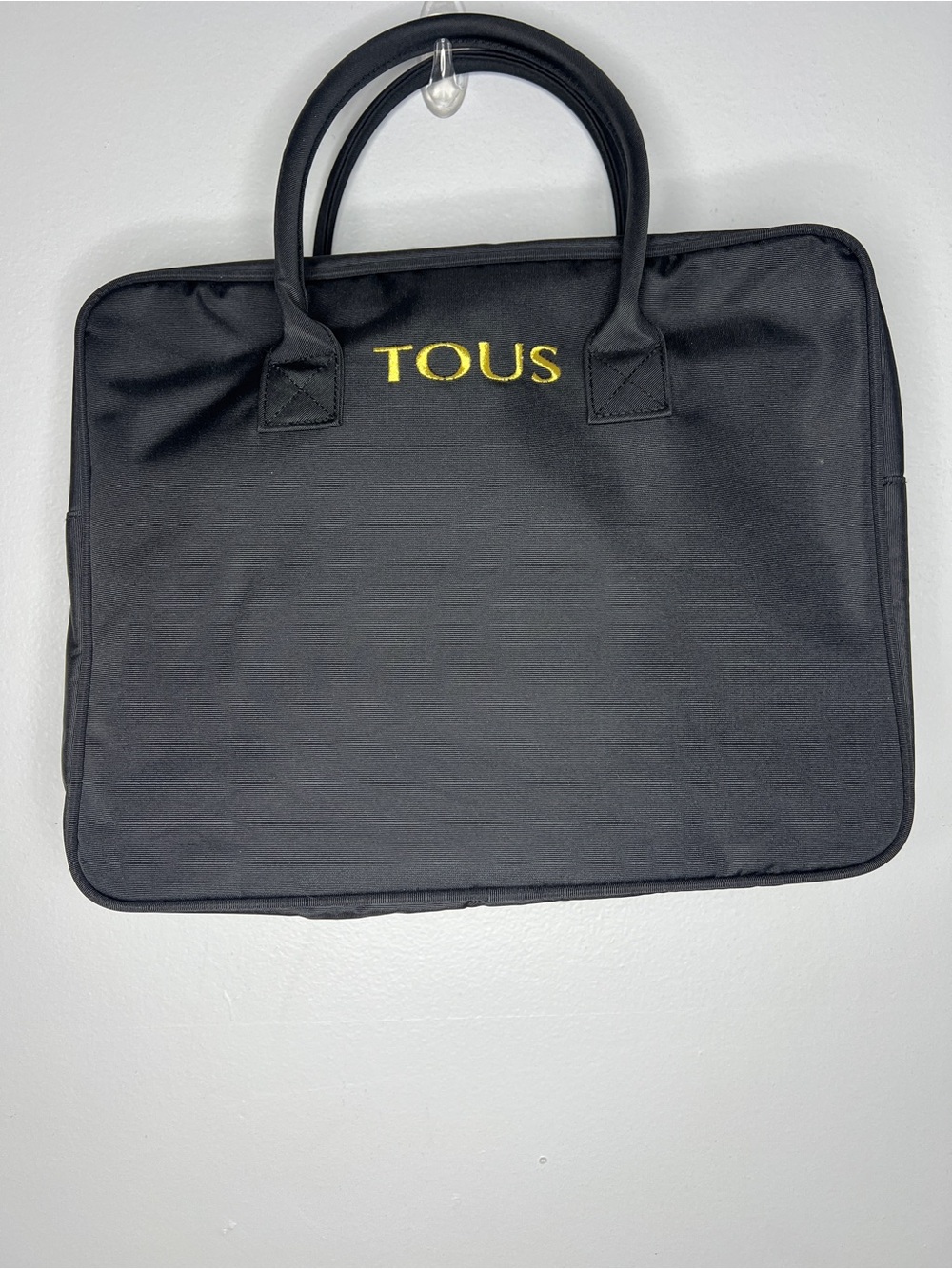 TOUS Black Laptop Briefcase with Yellow Logo
